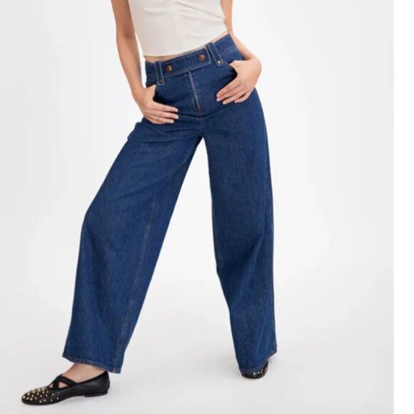 NEW TANYA TAYLOR Samuel Pants IN indigo blue for women 725 10j5 - Picture 1 of 8